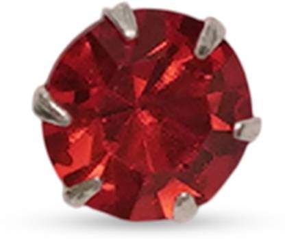TVISVA JEWELS Cubic Zirconia Rhodium Plated Sterling Silver Nose Stud