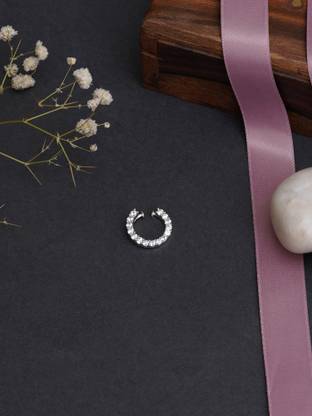 MALIFIONNA Cubic Zirconia Silver Plated Brass Nose Ring