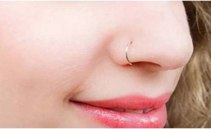 RENU CREATION Silver, Rhodium Plated Brass, Metal, Alloy, Stone Nose Stud