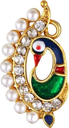 VIVASTRI Cubic Zirconia Gold-plated Plated Alloy Nose Ring