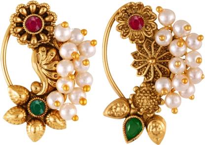 VIGHNAHARTA Pearl Gold-plated Plated Alloy Nathiya