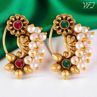 VIGHNAHARTA Pearl Gold-plated Plated Alloy Nathiya