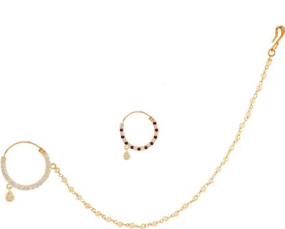 RANIT CREATION Rhodium Plated Alloy Nose Ring Set