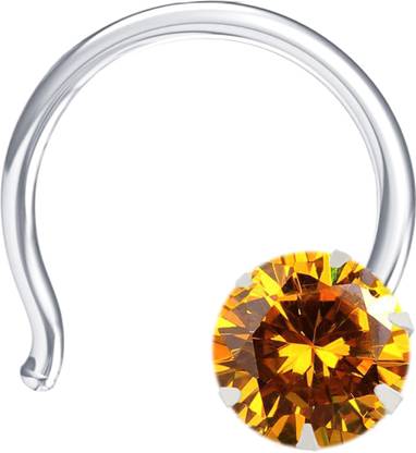 Goldfish Cubic Zirconia Silver Nose Stud