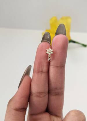 SHREEVARAM Cubic Zirconia, Diamond Gold-plated Plated Brass Nose Ring