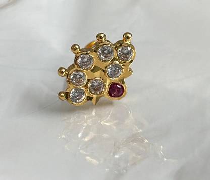 AuroraGold Cubic Zirconia Gold-plated Plated Brass Nose Stud Set
