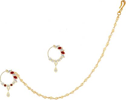 RANIT CREATION Rhodium Plated Alloy Nose Ring Set