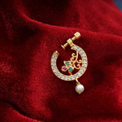 ZEELLO Cubic Zirconia Gold-plated Plated Brass, Copper, Alloy Nose Ring