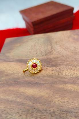 JewelEarth Pearl Gold-plated Plated Alloy Nose Ring