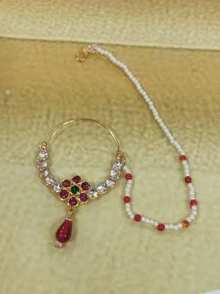 Aaruhi Creation Gold-plated Plated Alloy Nose Stud