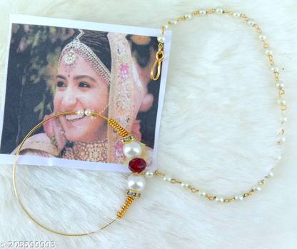 Nirmalkayaa Crystal Gold-plated Plated Alloy Nose Ring
