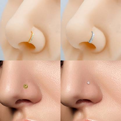 GoldNera Enamel Plated Alloy Nose Ring Set