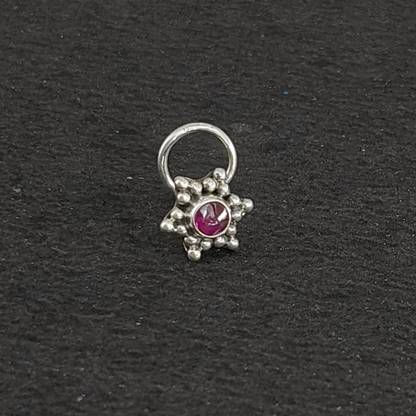 jsaj Onyx Sterling Silver Plated Silver Nose Ring