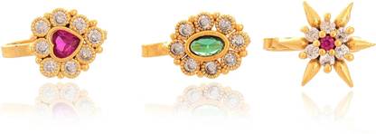 Tanusha Jewels Zircon Gold-plated Plated Brass Nose Stud Set