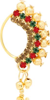 Parna Pearl, Diamond Gold-plated Plated Alloy, Brass Nathiya