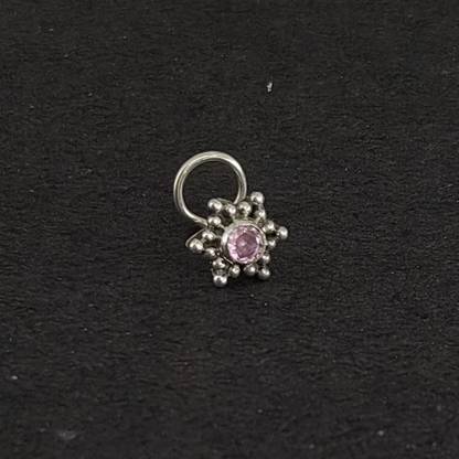 jsaj Onyx Sterling Silver Plated Silver Nose Ring