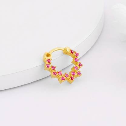 GIVA Zircon Rhodium Plated Sterling Silver Nose Ring
