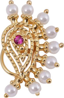 SHYAM Beads Gold-plated Plated Brass Nose Stud