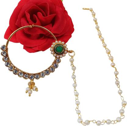 ss art jewel Pearl Gold-plated Plated Alloy Nathiya