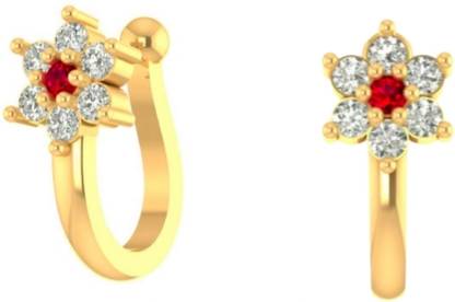 vishalnosepin Cubic Zirconia Gold-plated Plated Brass Nose Ring