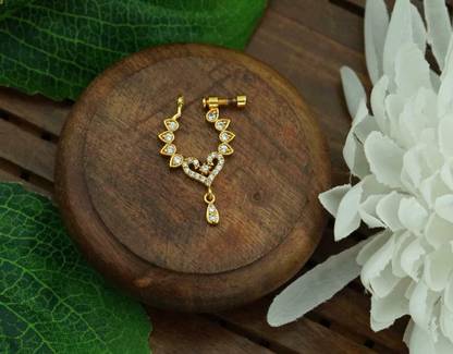 BHARGAV ART Ruby Alloy Nose Ring