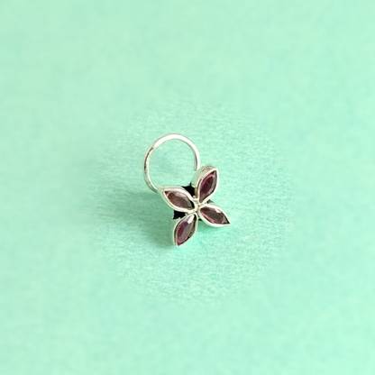 jsaj Ruby 999 Silver Plated Sterling Silver Nose Ring