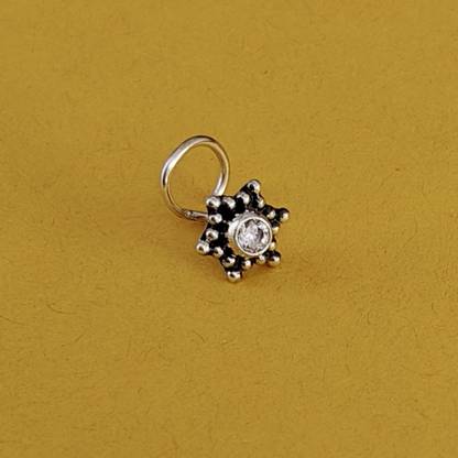 jsaj Onyx Sterling Silver Plated Silver Nose Ring