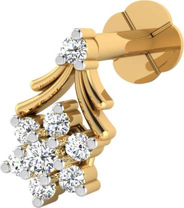 Iski Uski Store Crystal Gold-plated Plated Sterling Silver Nose Stud