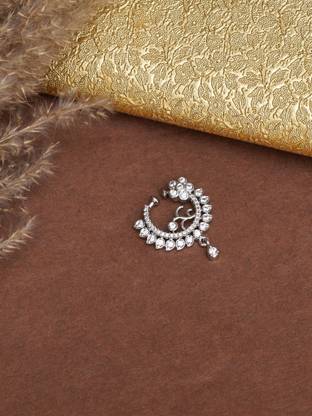 MALIFIONNA Cubic Zirconia Silver Plated Brass Nose Ring