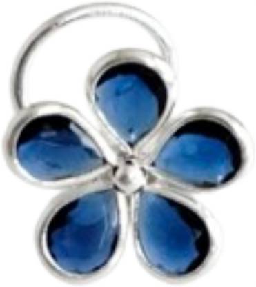 jsaj Sapphire Sterling Silver Plated Silver Nose Ring