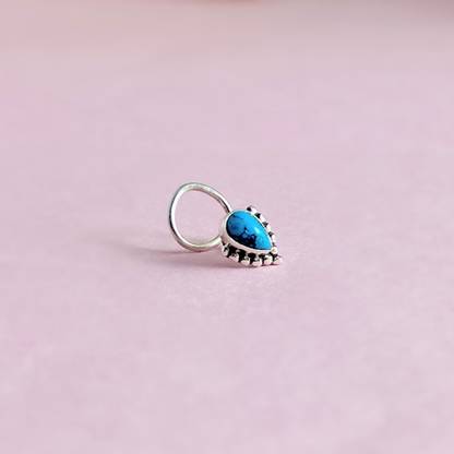 jsaj Turquoise 999 Silver Plated Sterling Silver Nose Ring