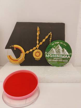 MOHINIMAA ENTERPRISES Beads, Pearl Gold-plated Plated Brass Nose Stud Set