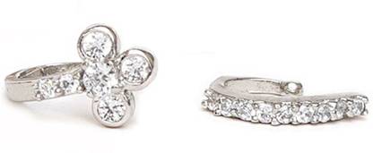 house of common Diamond Silver Plated Alloy Nose Stud
