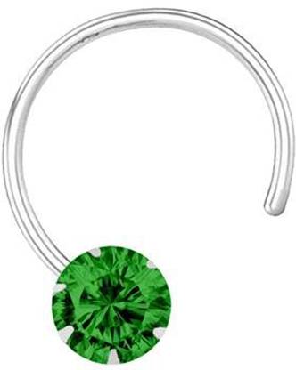 Shree Emporium Zircon Silver Plated Sterling Silver Nose Stud Set