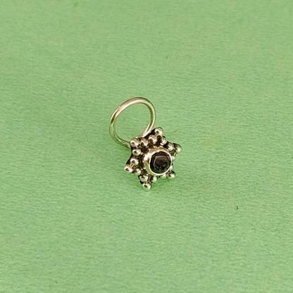 jsaj Onyx Sterling Silver Plated Silver Nose Ring