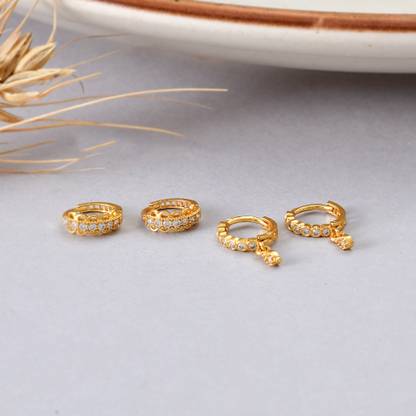 Jat Jewellers Cubic Zirconia Gold-plated Plated Brass Nose Ring