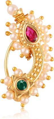 VIGHNAHARTA Pearl Gold-plated Plated Alloy Nathiya