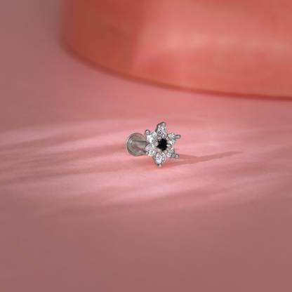GIVA Zircon Rhodium Plated Sterling Silver Nose Ring