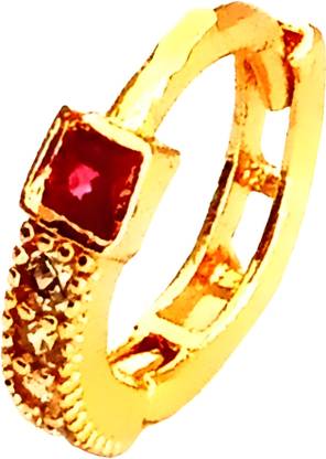 Nawab Collection Cubic Zirconia Gold-plated Plated Brass Nose Ring