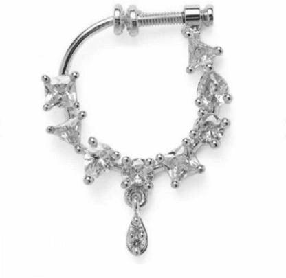 Manuvi Jewels Silver Plated Silver Nose Ring