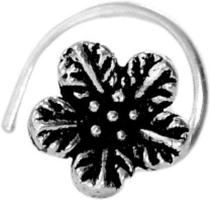 SATLAA Cubic Zirconia Sterling Silver, Rhodium Plated Sterling Silver Nose Ring