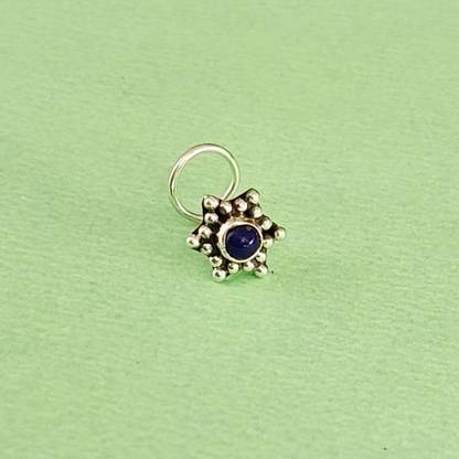 jsaj Onyx Sterling Silver Plated Silver Nose Ring