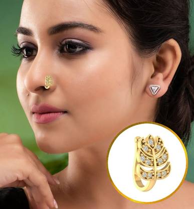 THANU'S CRAFT Crystal Gold-plated Plated Metal Nose Ring