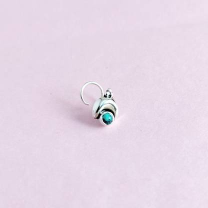 jsaj Turquoise 999 Silver Plated Sterling Silver Nose Ring