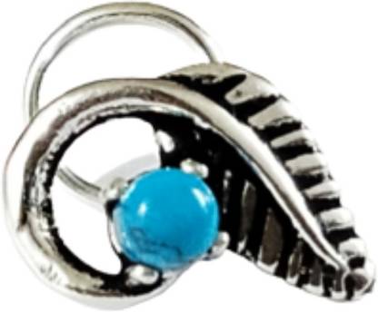 jsaj Turquoise Sterling Silver Plated Sterling Silver Nose Ring