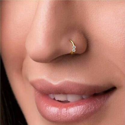 VAANYA Gold-plated Plated Brass, Metal Nose Stud