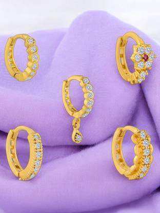 Maan Ruby Gold-plated Plated Brass Nose Ring