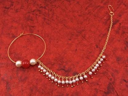 सुदामा कलेक्शन Beads गोल्ड प्लेटेड प्लेटेड मेटल नथिया
