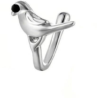 Deevam Silver Plated Metal Nose Stud