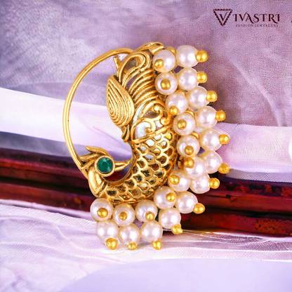 VIVASTRI Cubic Zirconia Gold-plated Plated Brass Nose Stud